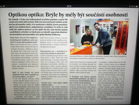 rozhovor s Markétou Křížkovou Optika Markéta Brandýs